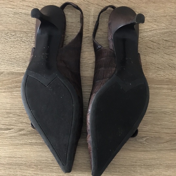 Antonio Melani leather sling back heels, very cuoio Sz 9 - Picture 5 of 6